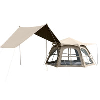 Outdoor Camping Tent Tarp 2-in-1 Portable UV Protection Hexagonal Tent for Picnics and Camping