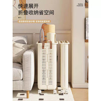 Foldable Yoga Mat Storage Basket with Wheels for Home Gym Organization