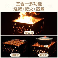 Portable Stainless Steel BBQ Grill for Outdoor Camping and Picnics