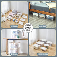 55L Clear Plastic Storage Box with Lid, Heavy-Duty Stackable Container with Handles for Home Organization