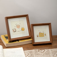 Wooden Square Photo Frame with Hollow Design, Desktop Display for 4, 5, 6, 9 Inch Pictures