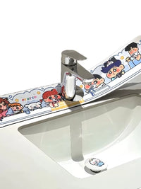Cute Cartoon Faucet Absorbent Mat for Bathroom Sink Splash Guard Quick Dry Non-Slip Draining Pad