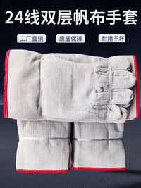 Heavy-Duty Canvas Work Gloves with Full Lining for Welding and Mechanical Protection