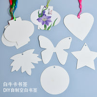 DIY Lacquer Marbling Bookmark Blanks for Handicraft and Calligraphy, Heart Maple Leaf Butterfly Round Shapes