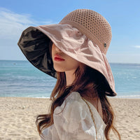 Women's UV Protection Sun Hat Wide Brim Bucket Hat for Outdoor Beach