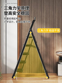 Foldable Telescopic Ladder with Drying Rack, Multi-functional Aluminum Alloy A-Frame Ladder for Home Indoor/Outdoor Use