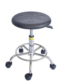 Anti-Static Adjustable Lab Stool with Foot Ring or Casters for Cleanroom & Medical Use