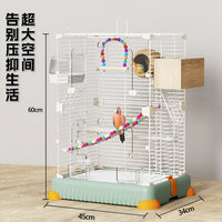 Large Bird Cage for Parrots, Budgies, Cockatiels, Peonies, and Other Small Birds - Spacious Metal Villa Design