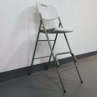Portable Folding Bar Stool with Backrest - High Counter Height Chair for Home and Commercial Use