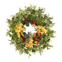 Artificial Eucalyptus Bamboo Leaf Butterfly Wreath for Home Decor