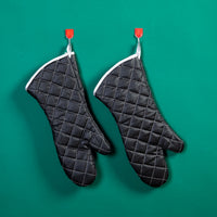Extended Heat Resistant Leather Oven Mitt for Baking and Cooking