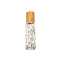 10ml Bamboo Cap Glass Roll-On Bottle with Steel Ball and Electroplated Aluminum Lid for Essential Oils