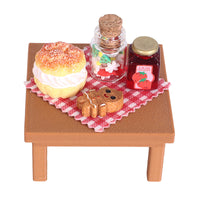 Dollhouse Christmas Scene Miniature Set with Tree, Table, Lamp, and Carpet - 13 Pieces for OB1 Micro Landscape