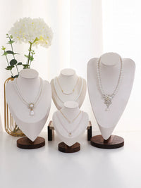 Walnut Wood Jewelry Display Stand for Necklaces, Pendants, Rings, and Bracelets