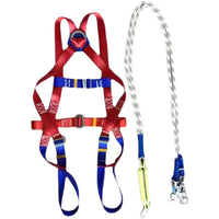 Full Body Safety Harness with Double Lanyard for High-Altitude Work and Construction