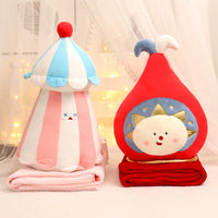 Cartoon Circus Animal Plush Toy Pillow with Blanket Option for Kids