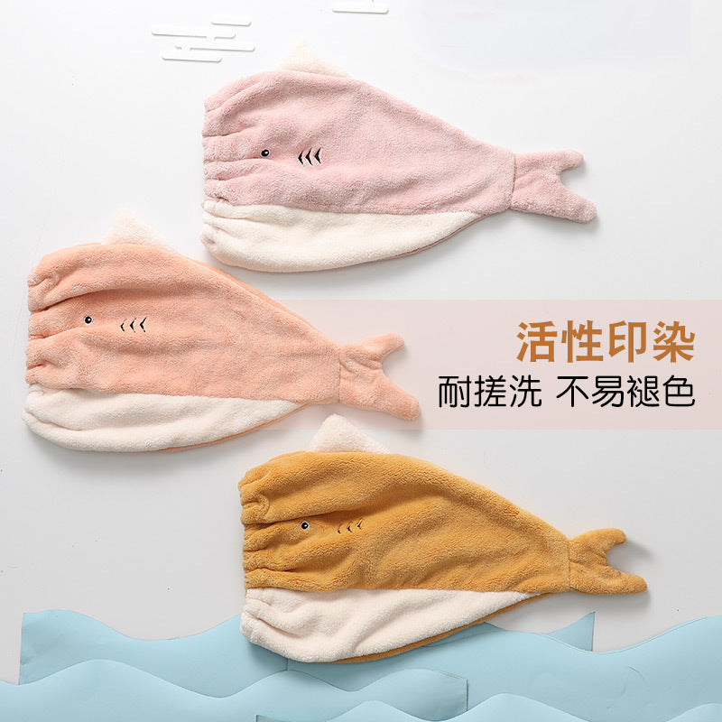 Cartoon Quick-Dry Hair Towel for Adults and Kids, Super Absorbent Coral Fleece Turban