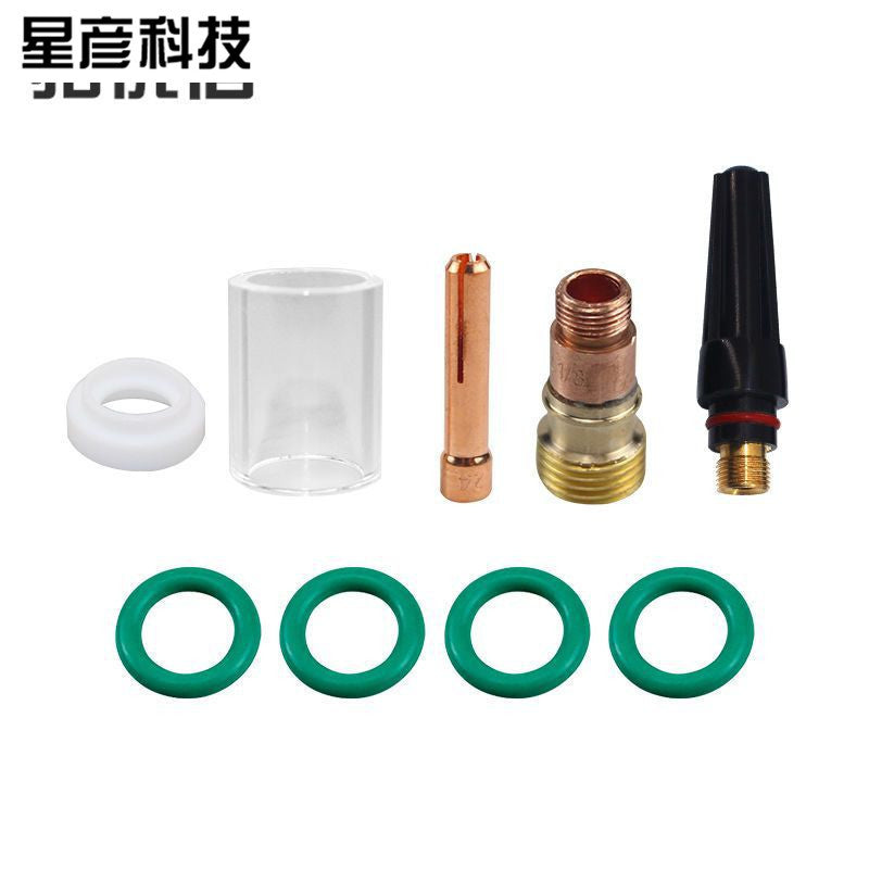 9-Piece TIG Welding Torch Gas Lens Glass Cup Kit 1.6mm