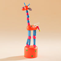 Wooden Press-Up Dancing Giraffe / Clown Toy for Kids, Party Favors, and Gifts