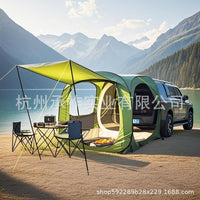 Instant Pop-Up Car Tailgate Tent with Awning for Camping and Road Trips