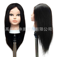 18-inch Real Human Hair Mannequin Head for Styling, Perming, Cutting, Bleaching, Dyeing, and Blow-drying Practice