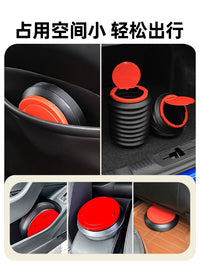 Foldable Car Trash Can with Umbrella Storage for Front and Rear Seats