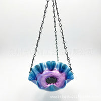 Hanging Metal Bird Feeder and Bath for Outdoor Garden Decor - Attracts Bees, Butterflies, and Hummingbirds