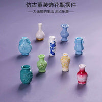 Miniature Resin Ancient Style Decorative Vases for Micro Landscape & Dollhouse Decor