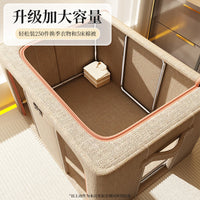 Large Capacity Foldable Linen Storage Box with Steel Frame for Clothes and Quilts