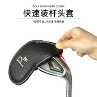 Golf Iron Head Covers Set with Skull Embroidery, PU Waterproof, 10-Piece Set