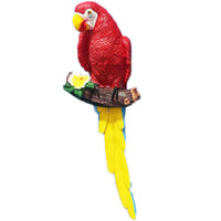 Resin Parrot Sculpture Garden Ornament, Lifelike Bird Figurine for Outdoor Decor
