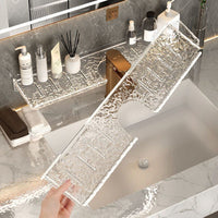 Acrylic Faucet Storage Rack for Bathroom Sink Wall-Mounted No-Drill Organizer
