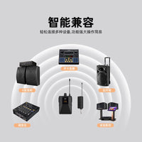 Wireless Lavalier/Headset Microphone for Performance, Speech, and Teaching with Anti-Howling