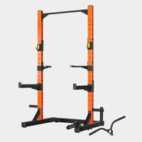 Professional Half-Frame Squat Rack with High/Low Pulley and Dip Station for Home Gym and Commercial Use