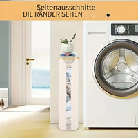 Foldable Bathroom Storage Bin with Lid and Clear Window, Household Organizer for Toilet Paper and Sundries
