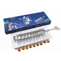 9-Link Puzzle Ring Set Brain Teaser for Adults and Kids