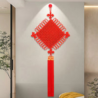 Large Chinese Knot Wall Hanging with "Fu" Character for New Home Decor and Entryway