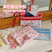 Cute Double-Layer Pencil Case with Handle, Waterproof Storage Pouch for Students, Keys, and Cards
