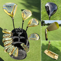 PGM Golf Club Set for Men - Intermediate Level, High Rebound Driver, Carbon Wedge, Complete Golf Equipment Package