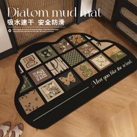 Diatomaceous Earth Non-Slip Bathroom Mat, Super Absorbent & Quick Dry, Mid-Century Modern Style