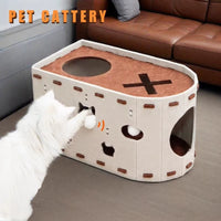 Cat Tunnel Bed Donut Cave with Breathable Zipper for All Seasons