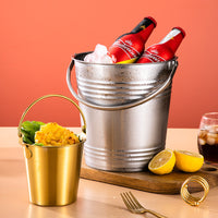 Stainless Steel Ice Bucket with Handle for Bar, Parties, and Snacks