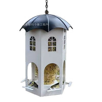 Castle Bird Feeder European Style Hollow Lantern House for Outdoor Garden Decor