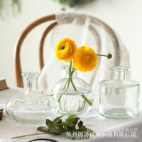 European Style Embossed Mini Glass Vase Set for Home Decor