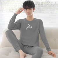 Men's Thermal Underwear Set Thin Fleece Lined De Velvet Base Layer