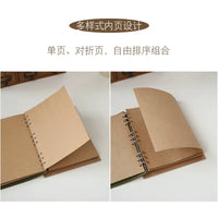 Zhuomu 9-Hole Detachable Loose-Leaf Notebook for Drawing and Journaling, Kraft Paper Pages, DIY Growth Record Book