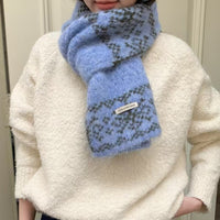 Alpaca Wool Blend Snowflake Knit Scarf for Men and Women, Warm Winter Accessory