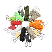 Outdoor Camping Pulley Guy Line Adjuster with Reflective Rope for Tents and Tarps