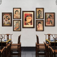 Vintage Shanghai Beauty Poster Wall Art for Restaurants and Home Decor
