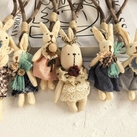 Forest Style Cotton Linen Fabric Rabbit Doll Bag Charm Keychain